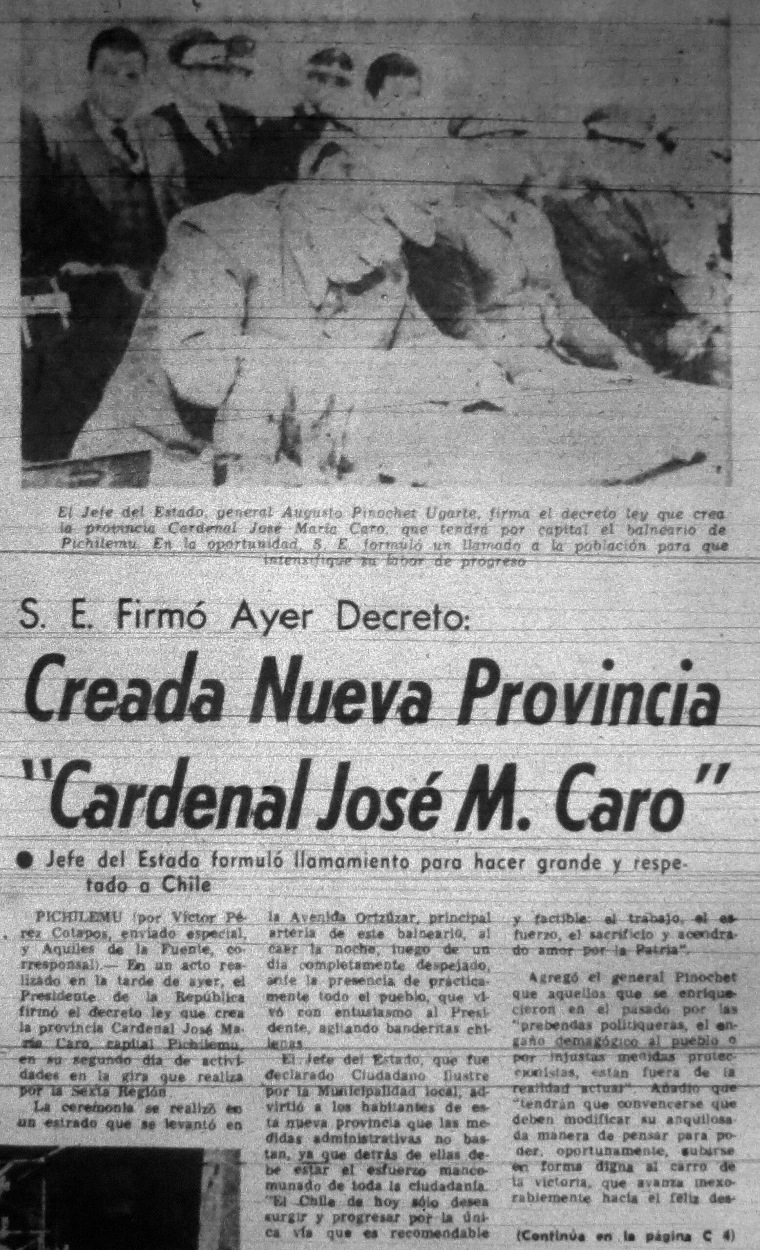 Colchagua pierde la costa: nace la provincia Cardenal Caro